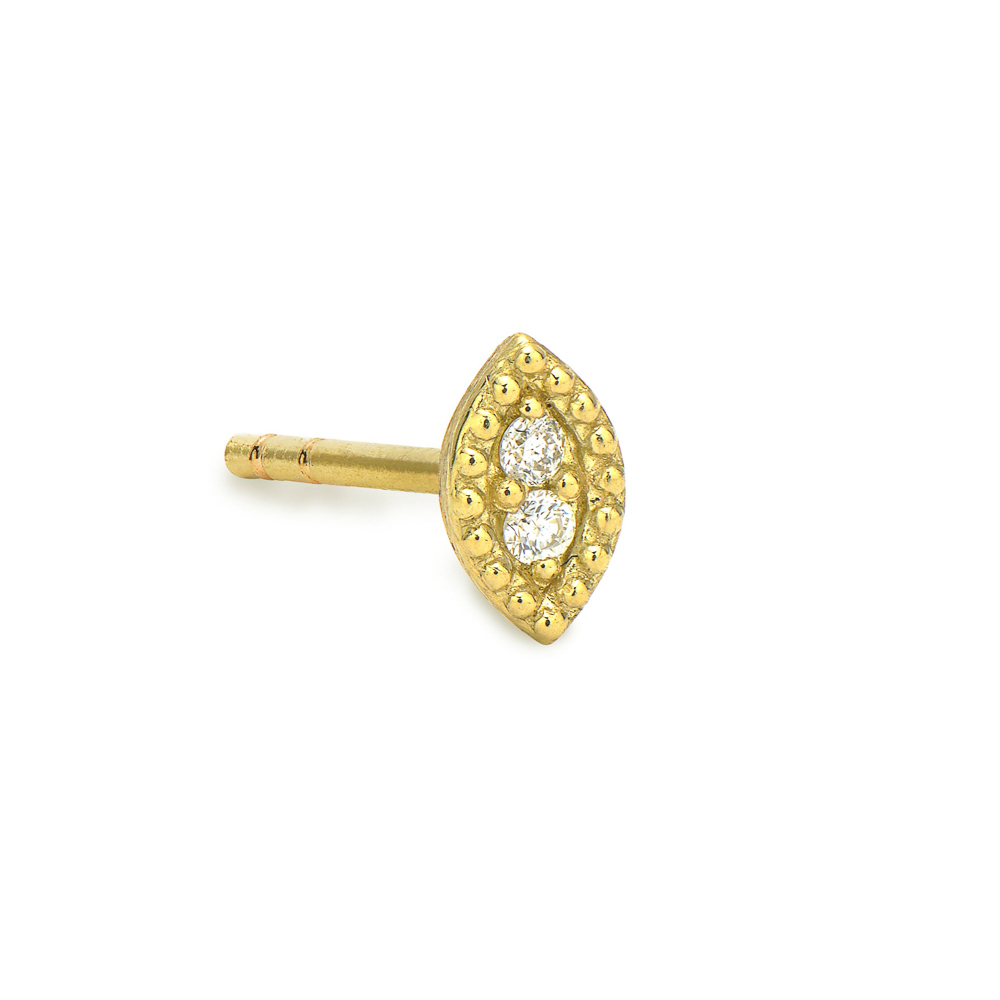 18kt Petite Marquise Stud Earring