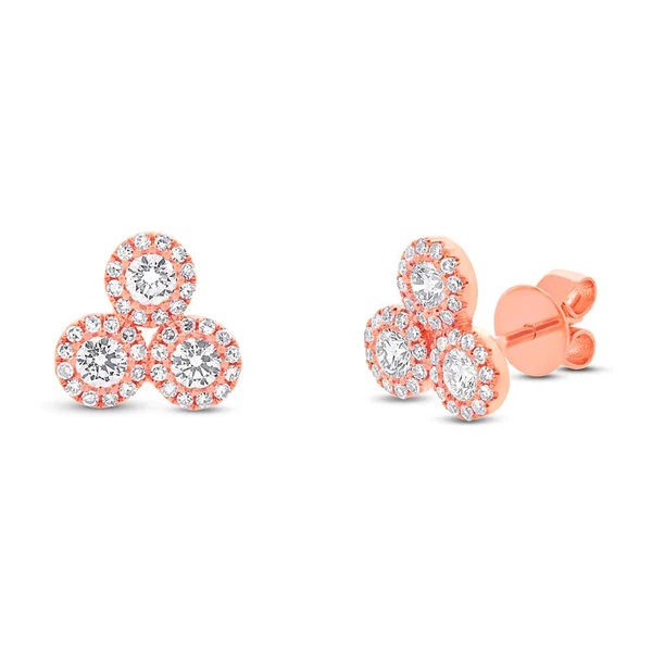14kt Diamond Halo Bubble Earrings