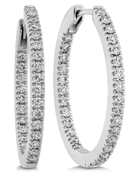 18kt .73ct Diamond Hoop Earrings