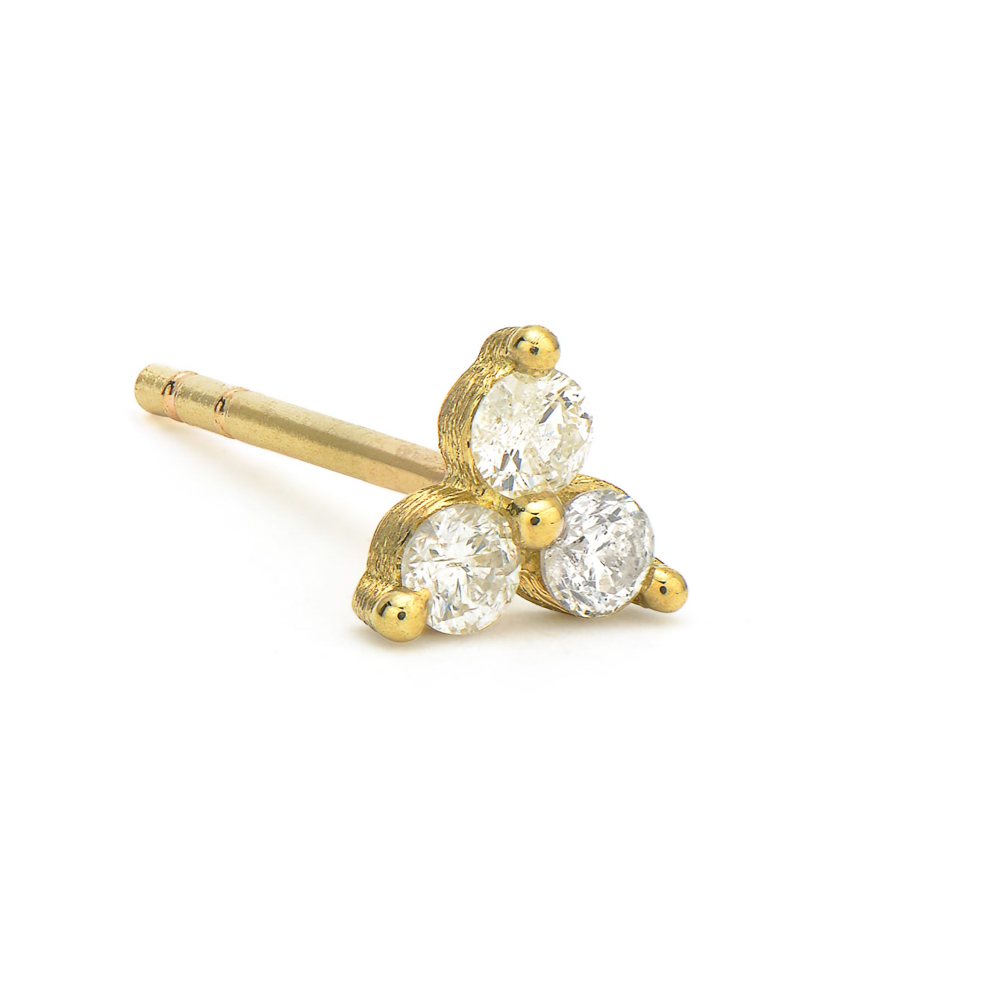 18kt Petite Diamond Trio Stud Earring