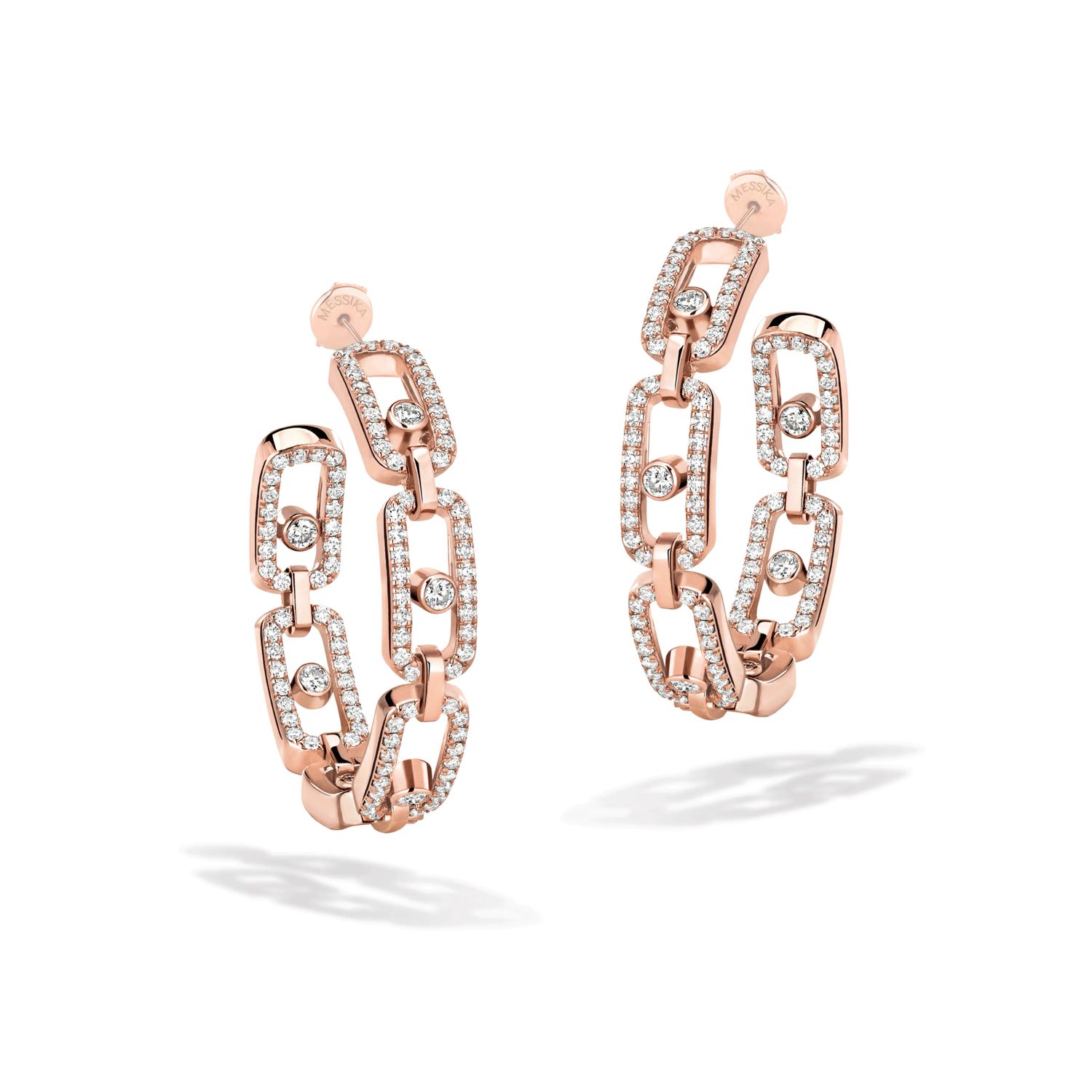 Messika 18kt Rose Gold Move Link PM Hoop Earrings