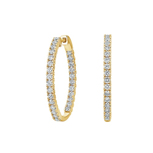 14kt 2.02ct Diamond Hoop Earrings