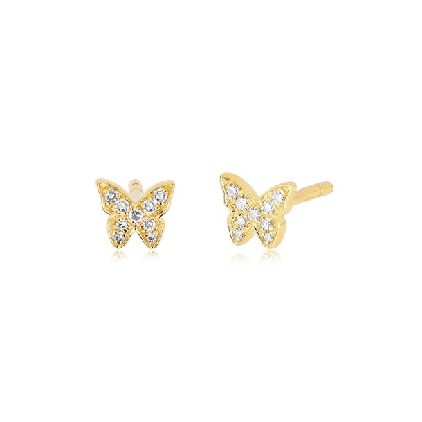 14kt Diamond Baby Butterfly Stud Earring
