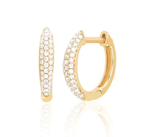 14kt Diamond Dome Mini Huggie Earrings