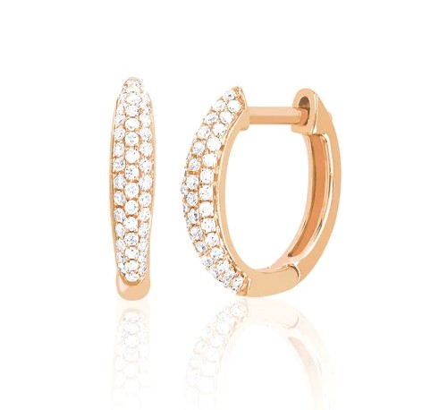 14kt Diamond Dome Mini Huggie Earrings