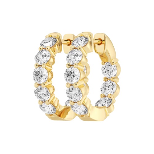 14kt 3ct Diamond In/out Hoops