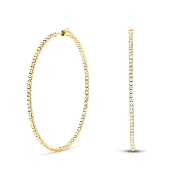 Sami Fine Jewelry Thin Diamond Hoops 151588 - Sami Fine Jewelry