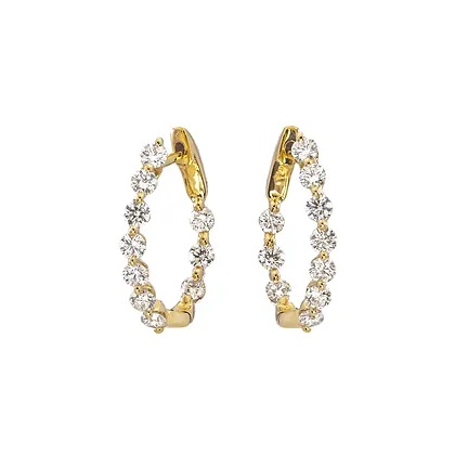 Korman Signature 18kt Yellow Gold Diamond Twisted Hoop Earrings