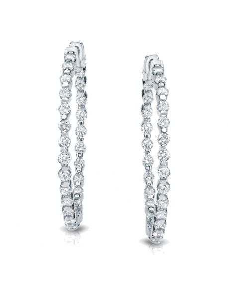 Korman Signature 14kt White Gold 6.5ct Diamond Hoop Earrings