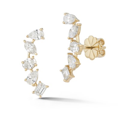 14kt Multi Shape Diamond Stud Earrings