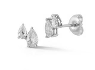 14kt Double Pear Shaped Diamond Studs