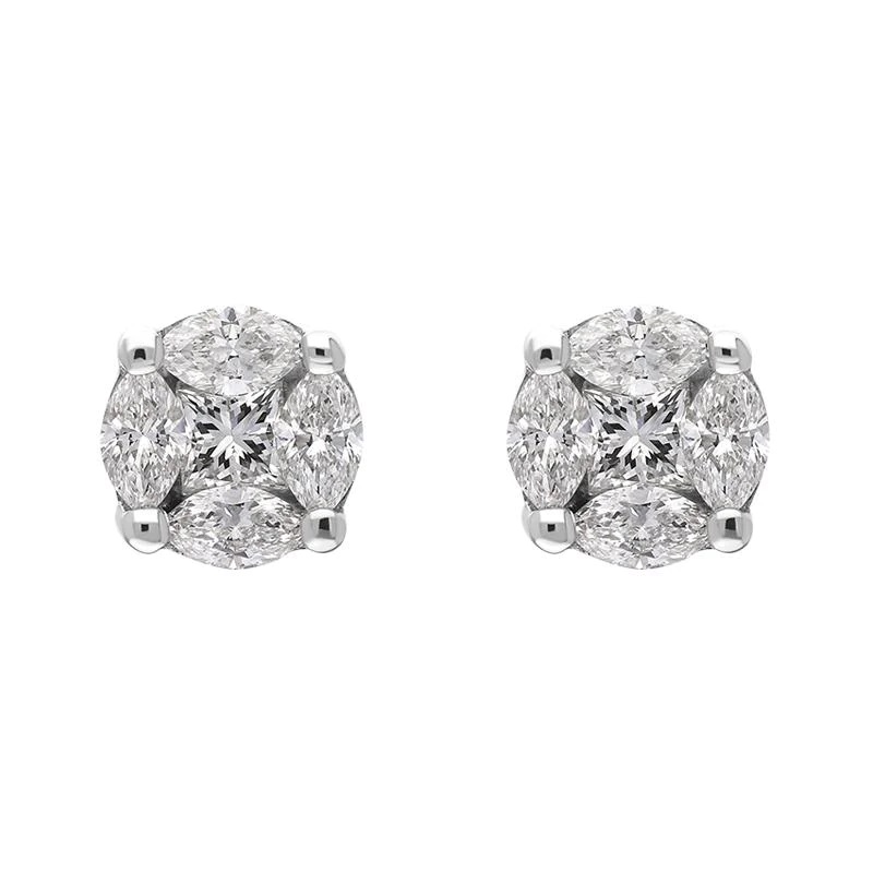 18kt Diamond Cluster Earrings