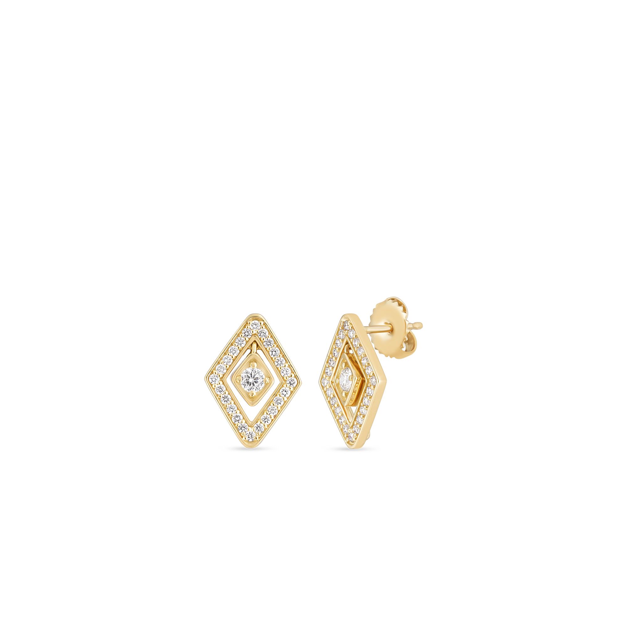 Roberto Coin Roberto Coin 18k Yellow Gold And  Diamond Diamante Stud Earrings