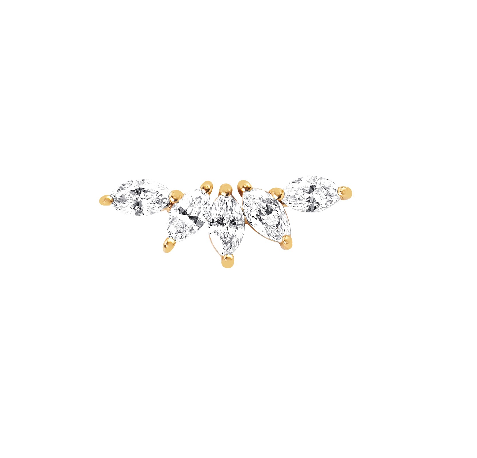 Korman Signature 14kt Yellow Gold Diamond Marquise Fan Earring