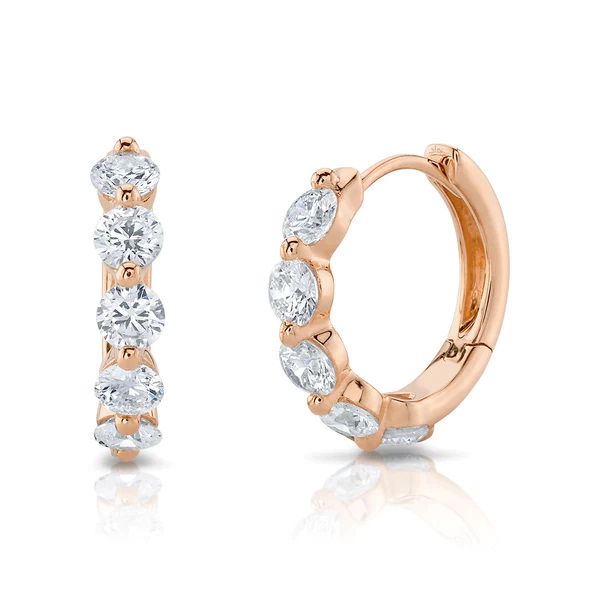 14kt .92ct Diamond Huggie Hoops