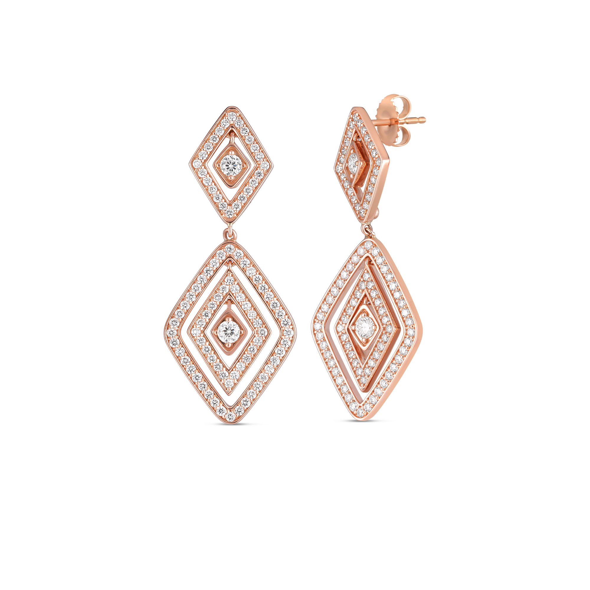 18kt Diamante Diamond Dangle Earrings