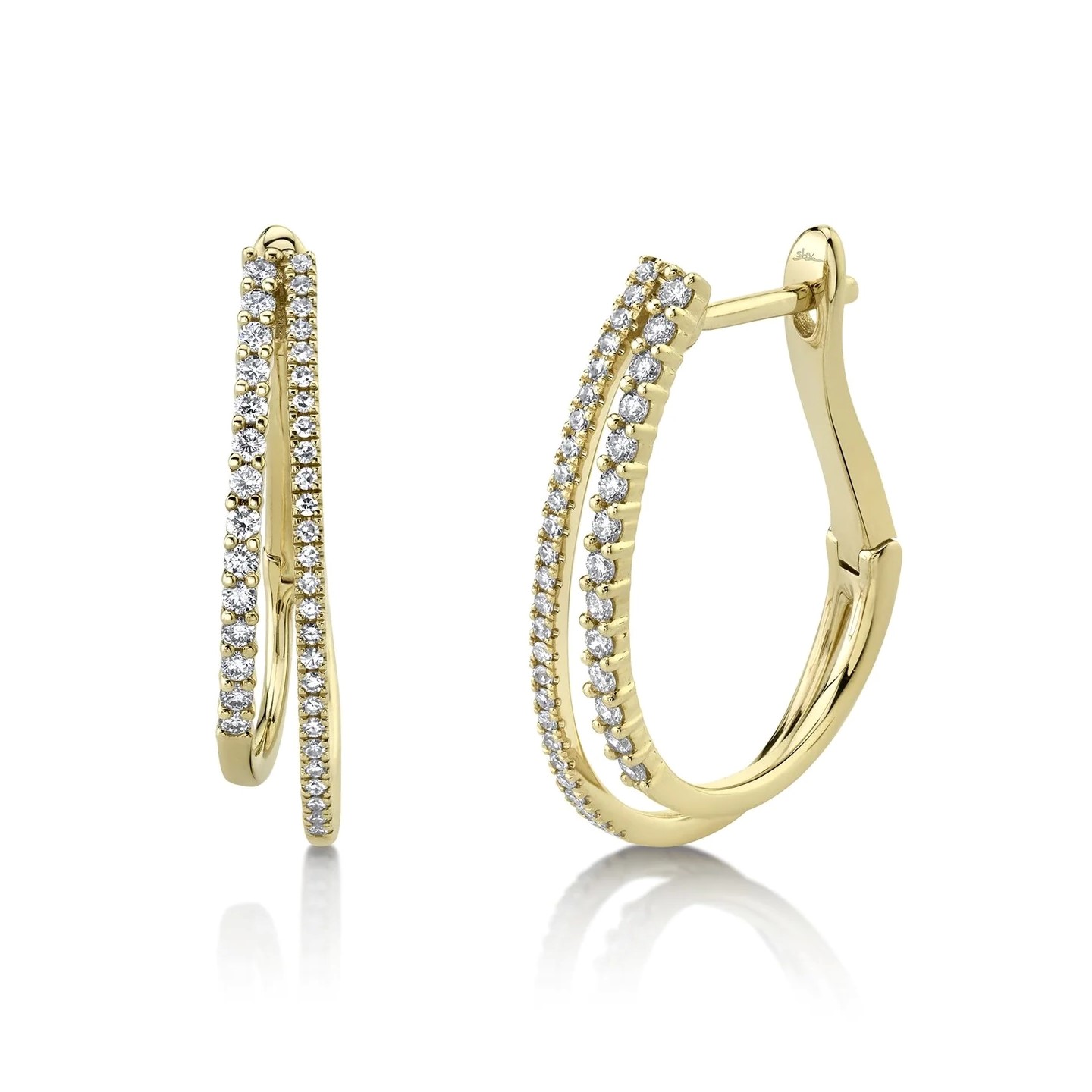 14kt Diamond Split Hoop Earrings