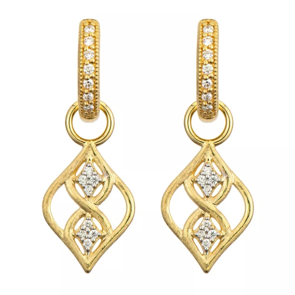18kt Moroccan Diamond Marquis Earring Charms