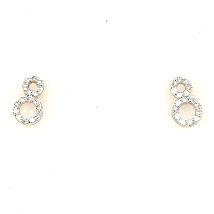 Phillips House 14k Yellow Gold 0.17ctw 34 Round Diamond Double Loop Stud Earrings (pair)