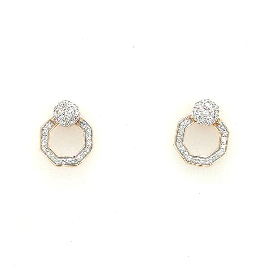 Phillips House 14k Yellow Gold 0.39ctw Fg Vs2-si2 Round Diamond Octagon Knocker Studs (pair)