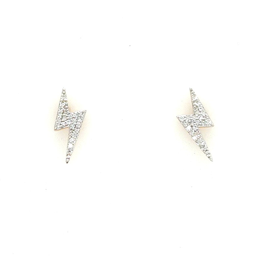 Phillips House 14k Yellow Gold 0.191ctw 44 Fg Vs2-si2 Round Diamond Lightning Bolt Infinity Studs (pair)