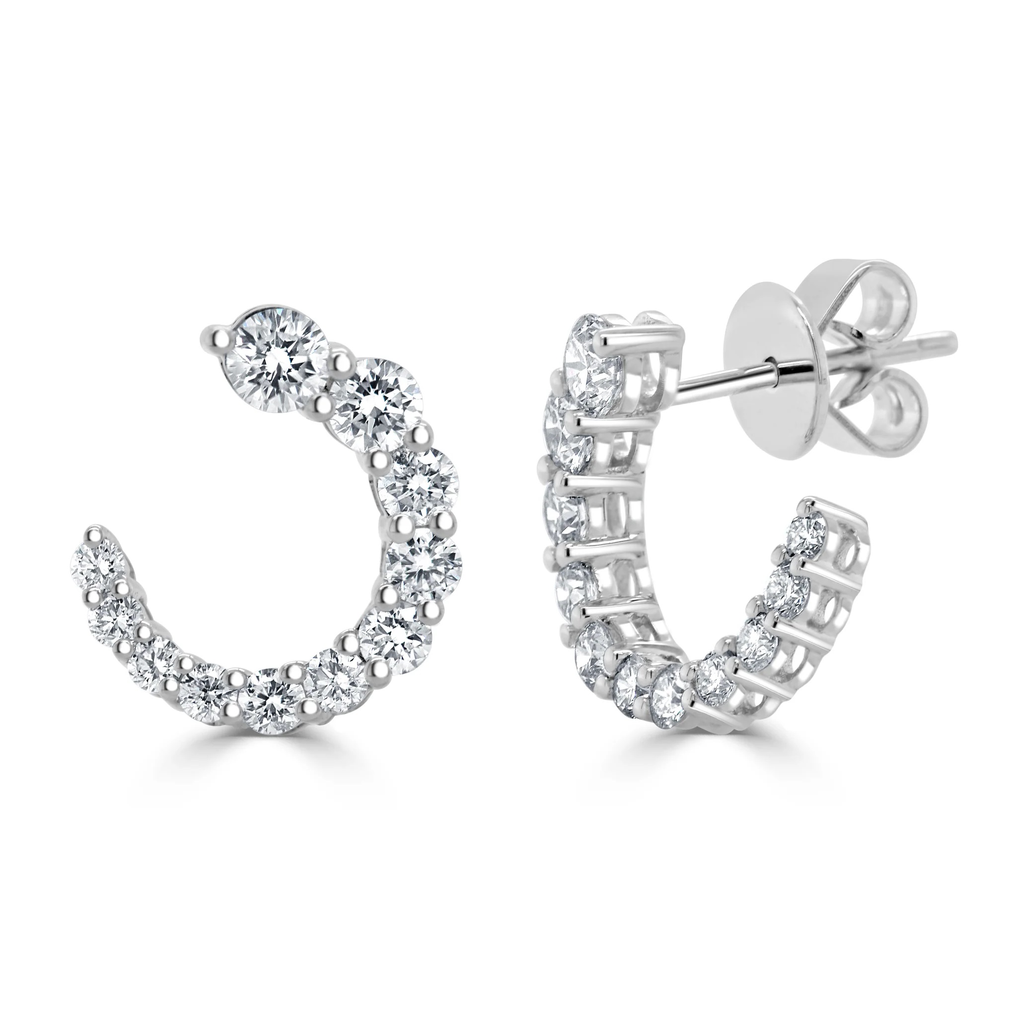 Curved Diamond Earrings