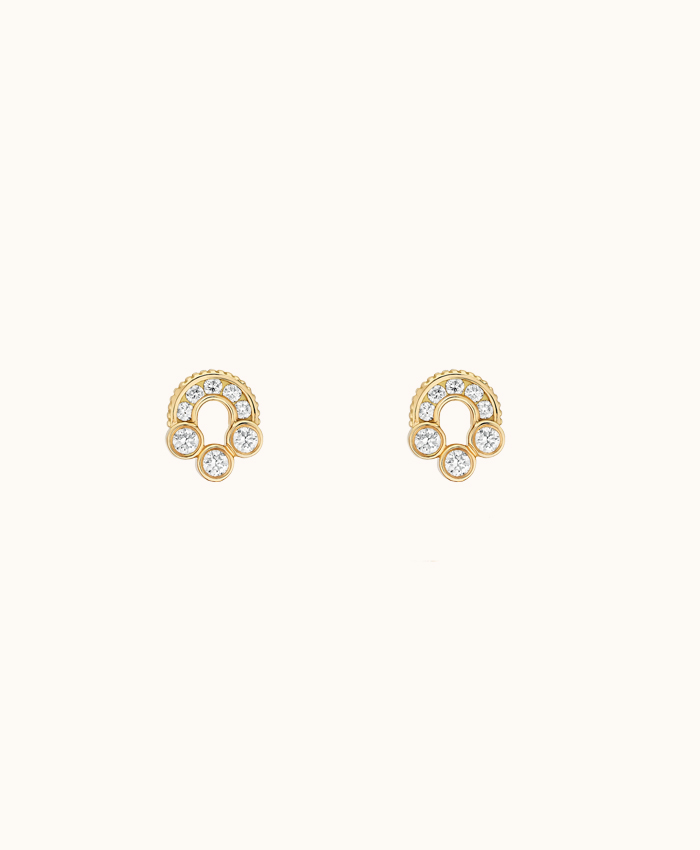 Viltier 18kt Yellow Gold Magnetic Diamond Stud Earrings