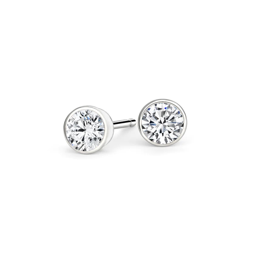 18kt Diamond Bezel Set Stud Earrings