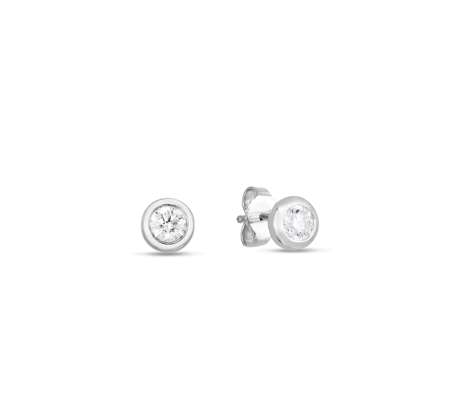 18kt Bezel Set Diamond Stud Earrings