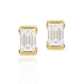 Phillips House 18k Yg / Plat 0.61ctw D-e Vvs1-vs1 Emerald Diamond Gia 6451837599 / Gia 5456825497 Cuddle Studs (pair) 009419