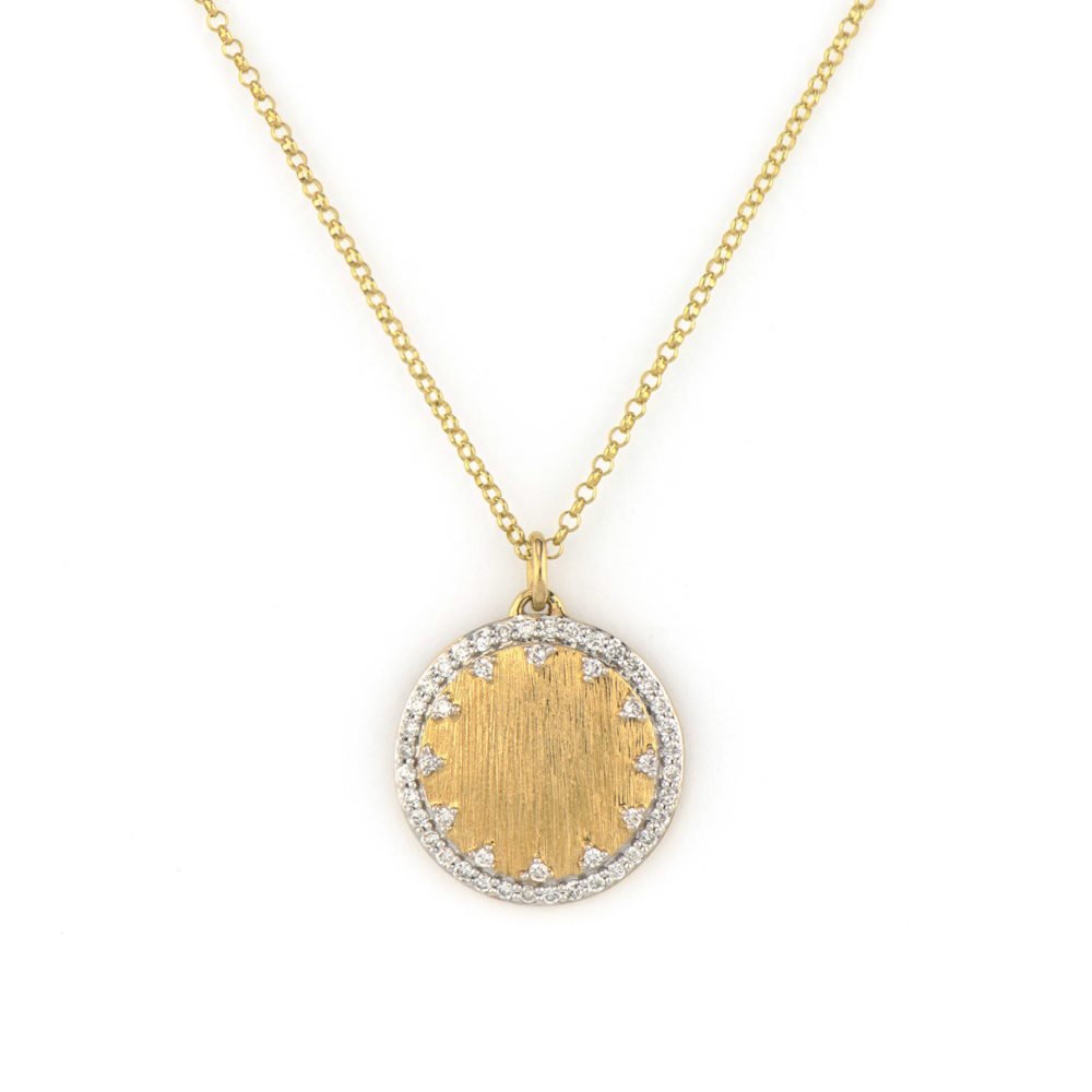 18kt Provence Small Disc Engravable Pendant