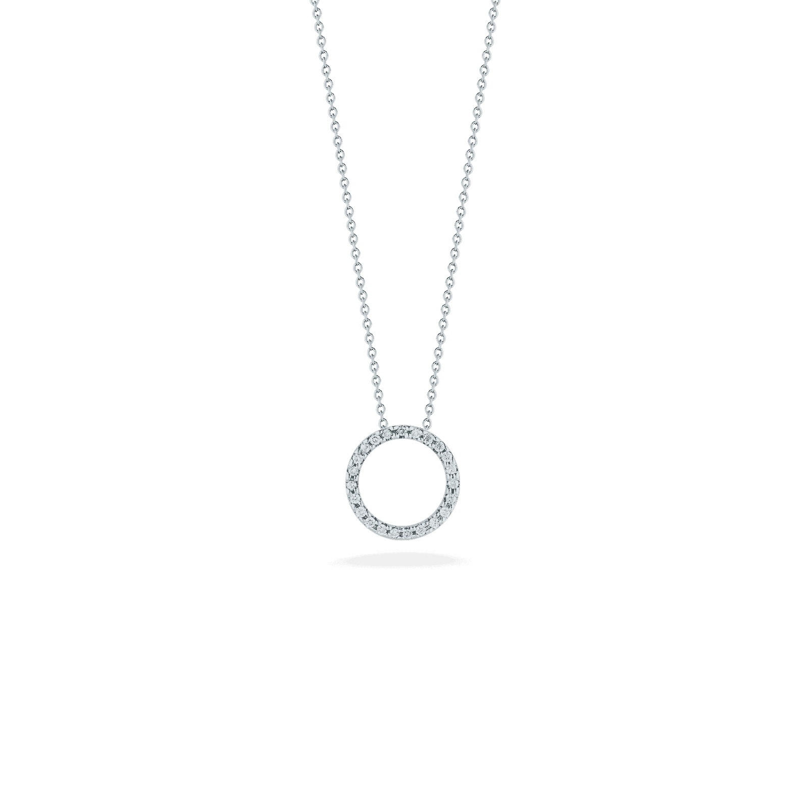 18kt Circle Diamond Pendant