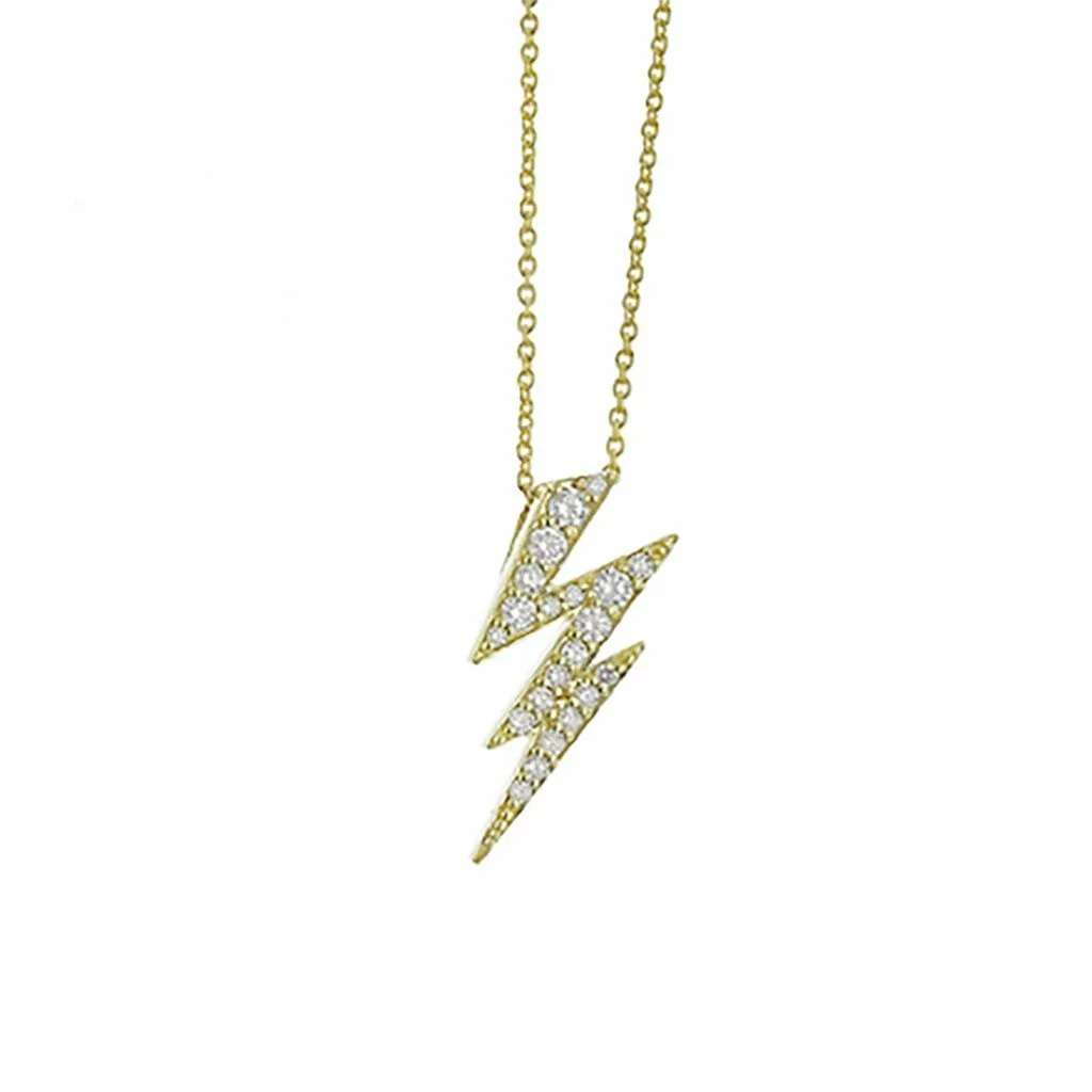 18kt Diamond Lightning Bolt Pendant Necklace