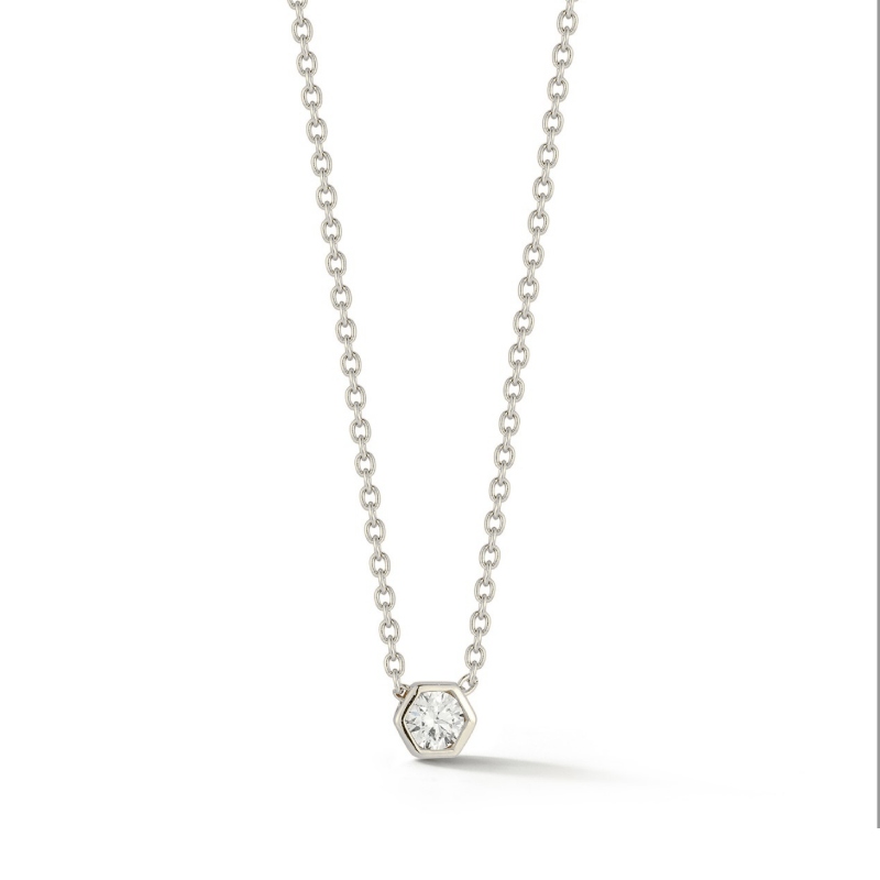 Queen-Sized Diamond Bezel Necklace in Yellow, Rose or White Gold