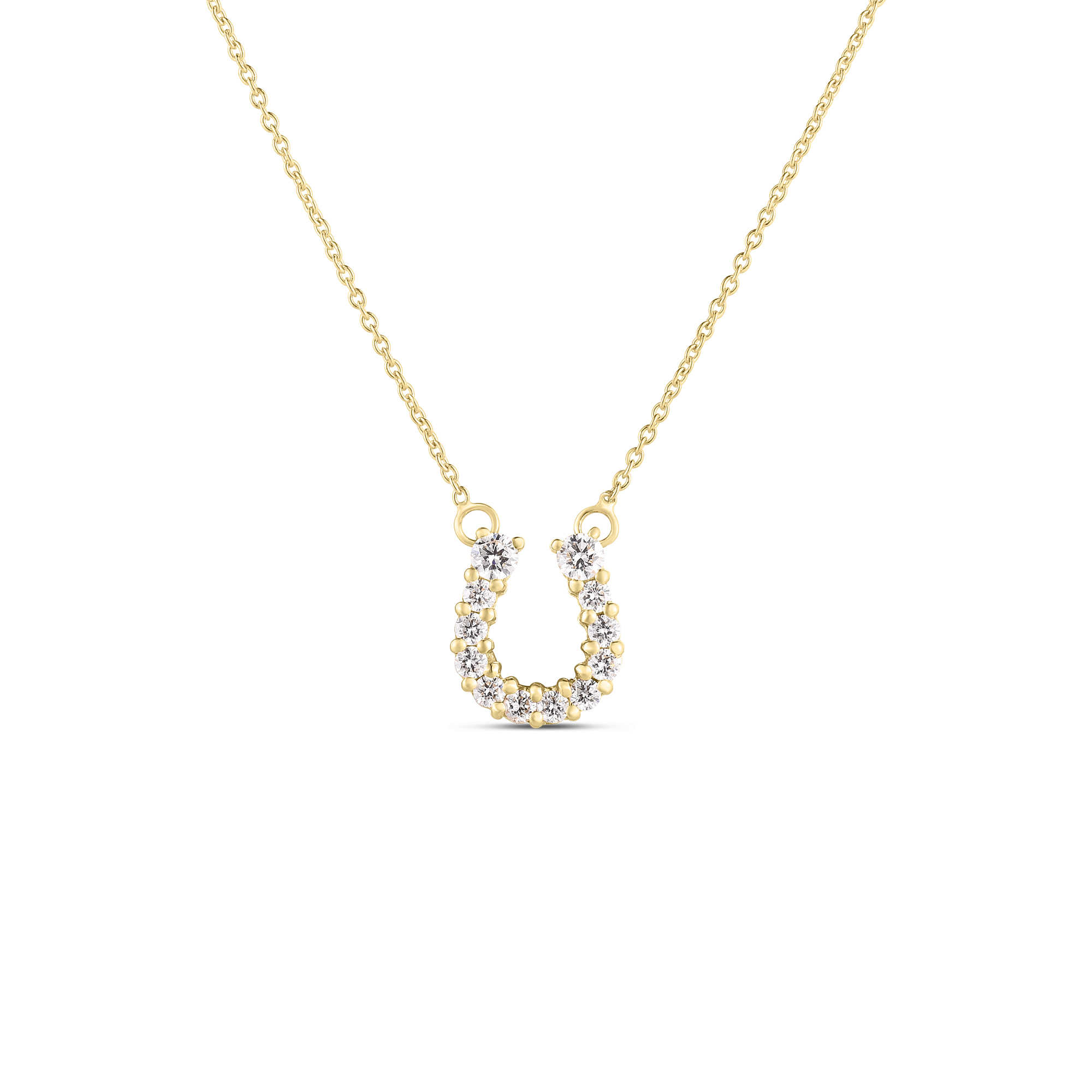 Diamond Horseshoe Pendant Necklace