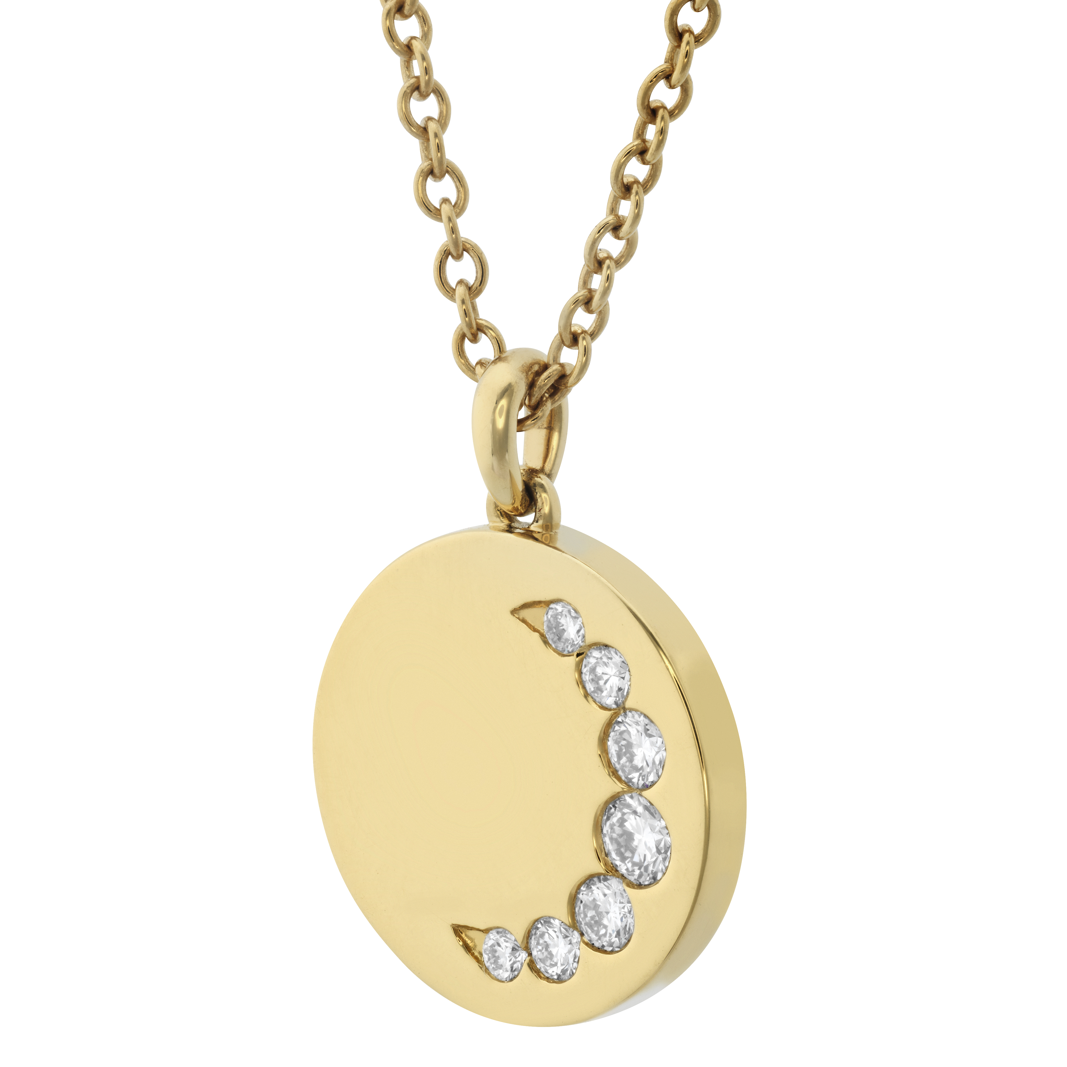 Luna Crescent Diamond Medallion Necklace