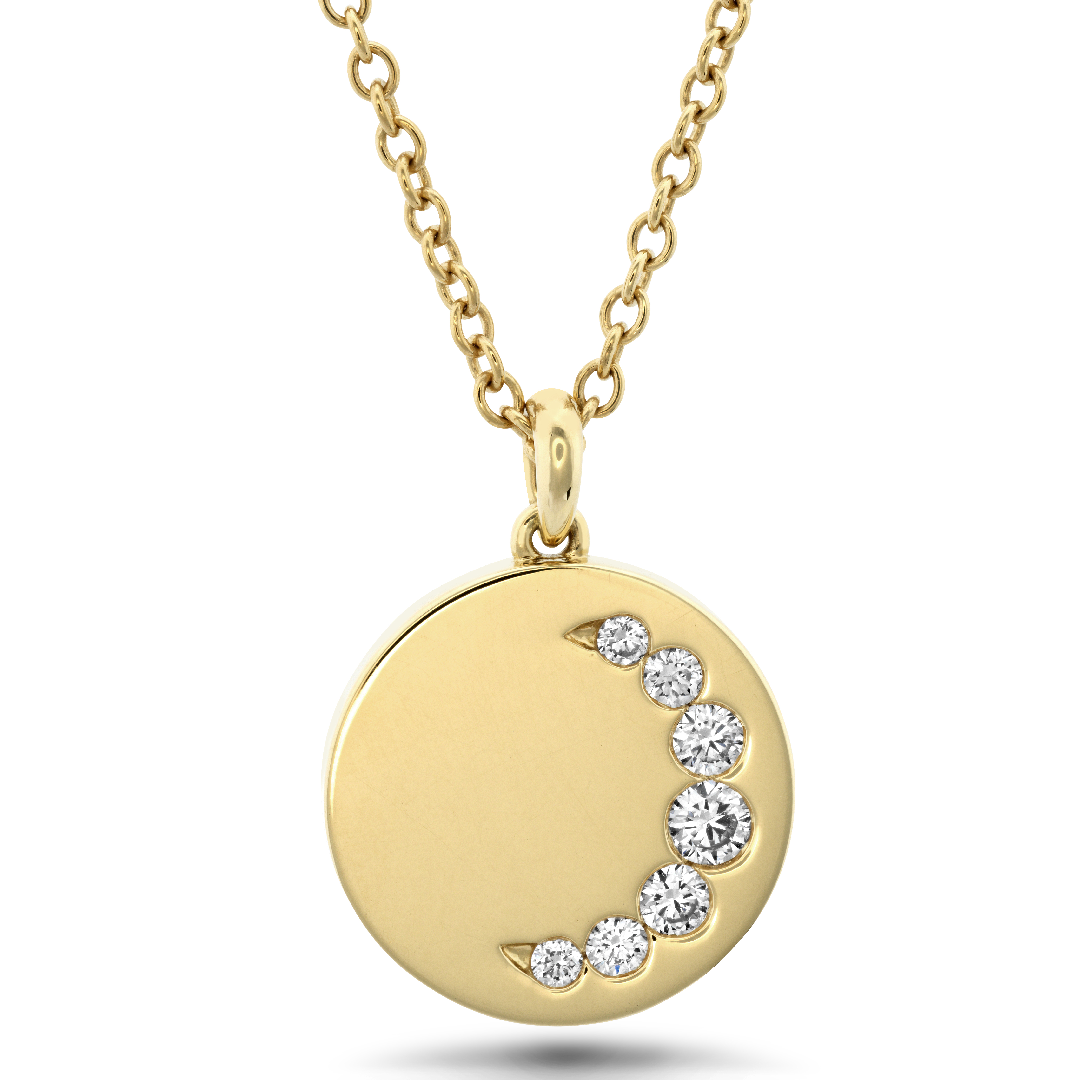 Luna Crescent Diamond Medallion Necklace