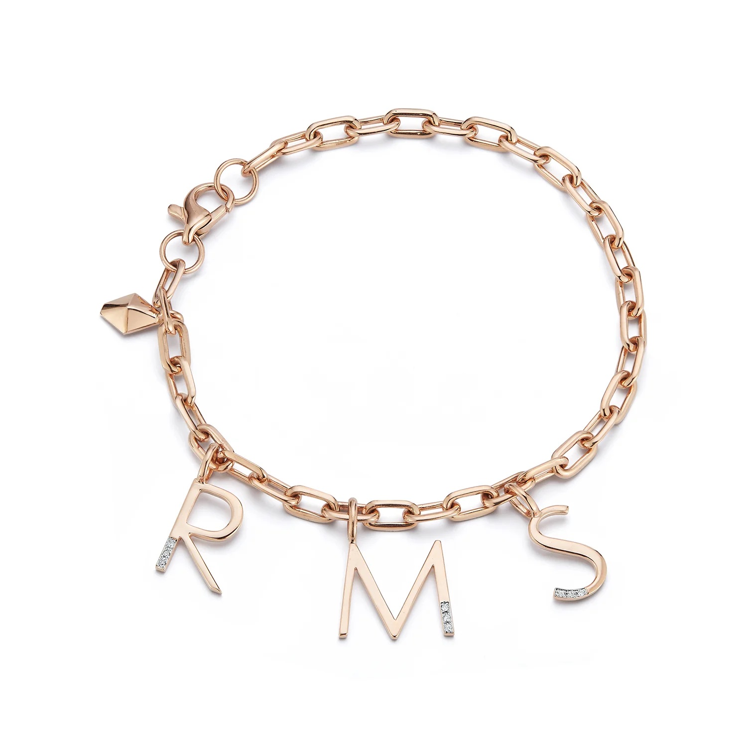 Walter's Faith 18kt Rose Gold Diamond Mini Initial Charm