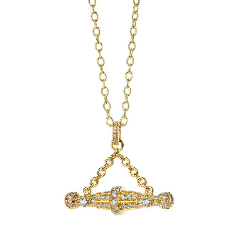 18kt Mogul Heriloom Diamond Toggle Pendant