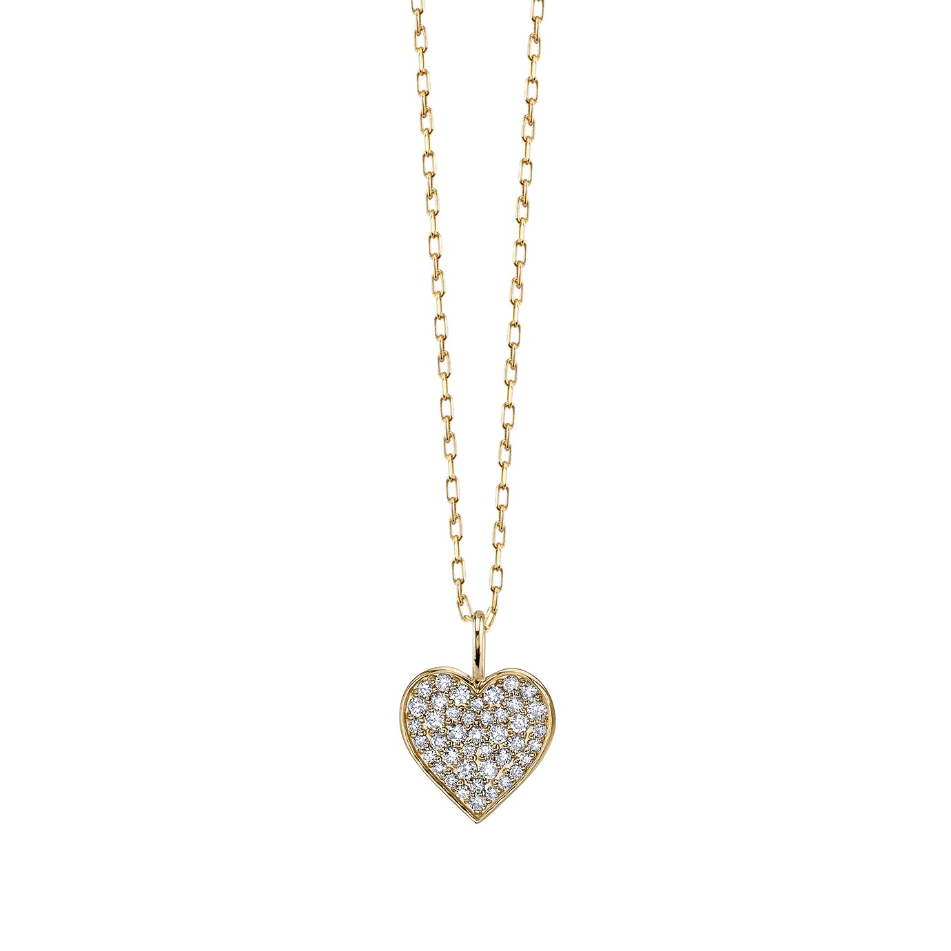 14kt Mini Pave Heart Pendant Necklace