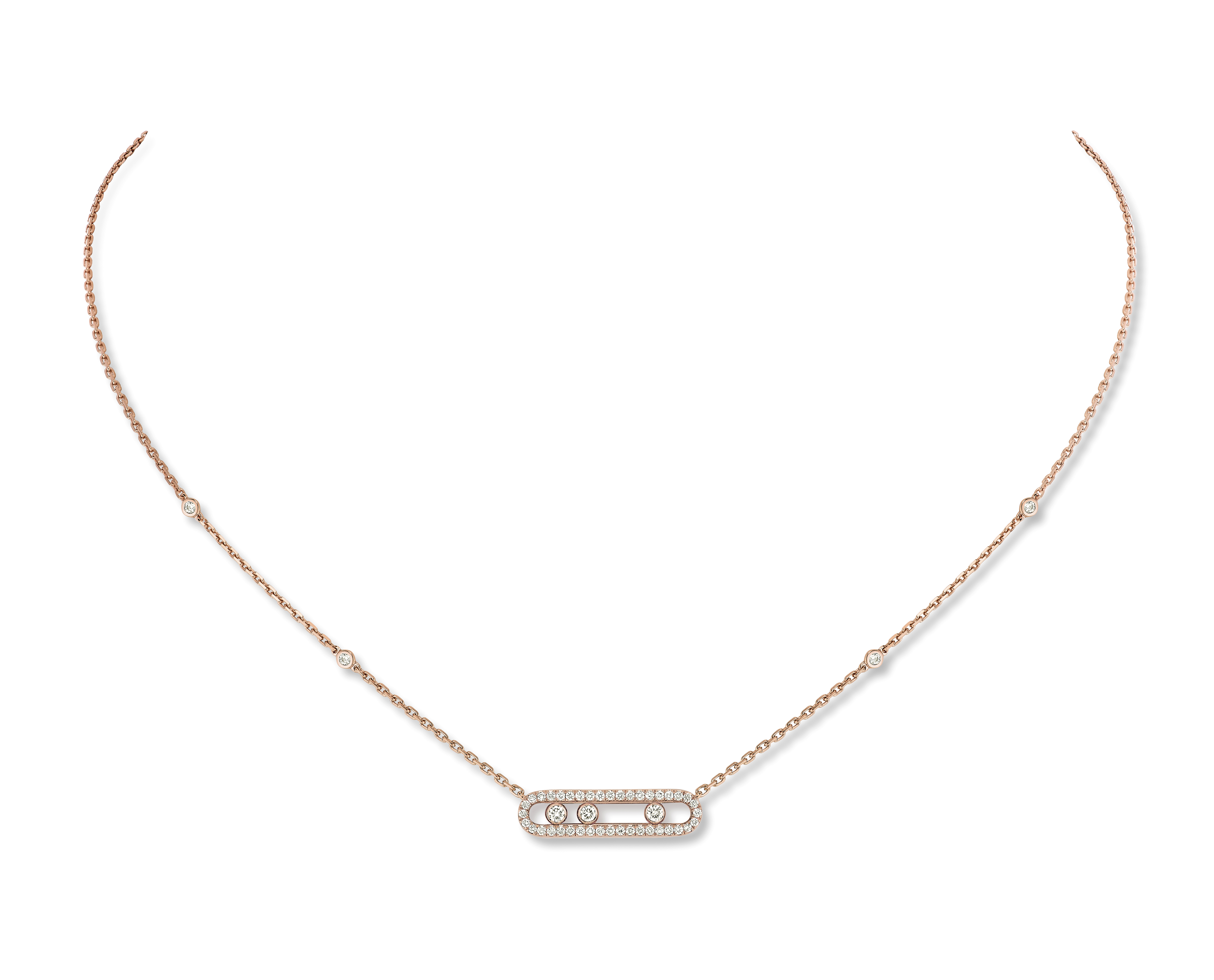Messika 18kt Rose Gold  Baby Move Pave Necklace