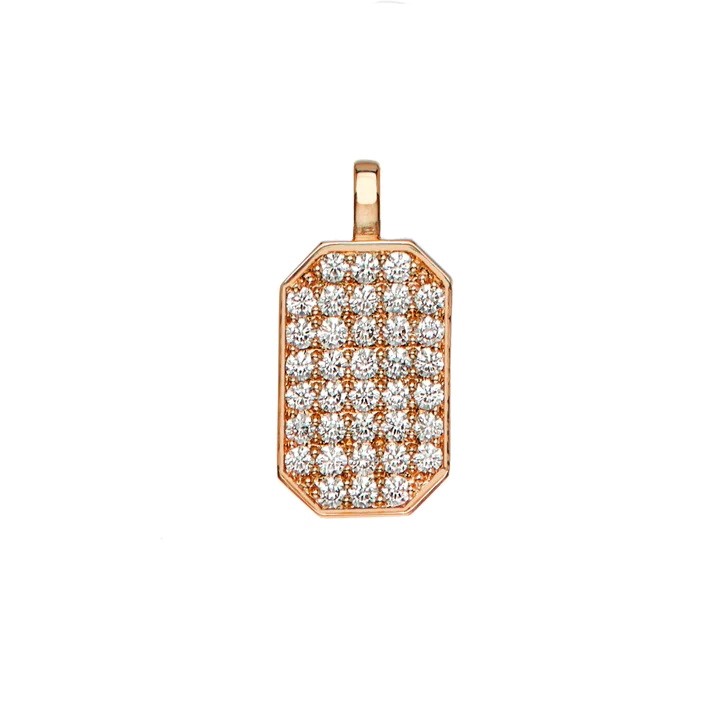 Sethi Couture 18kt Rose Gold Large Diamond Pave Tag Charm