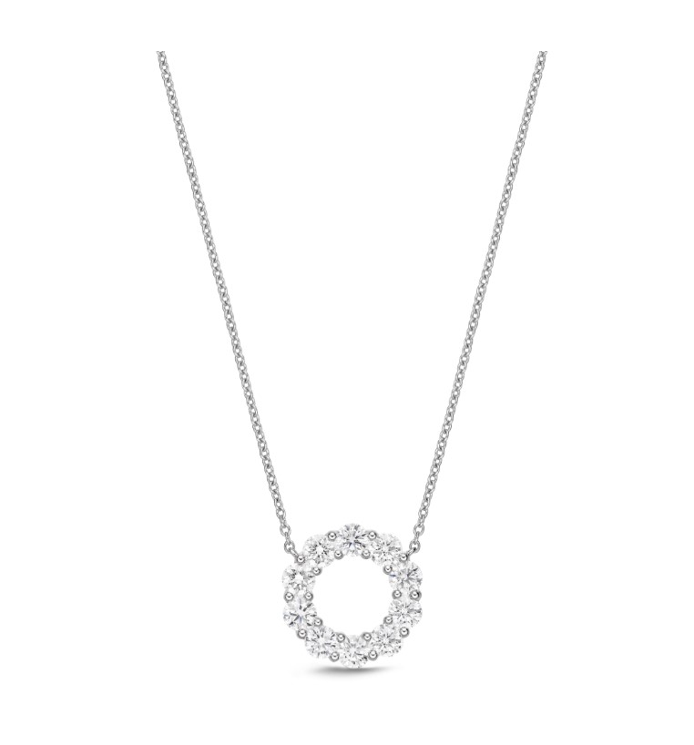 18kt Diamond Circle Pendant Necklace