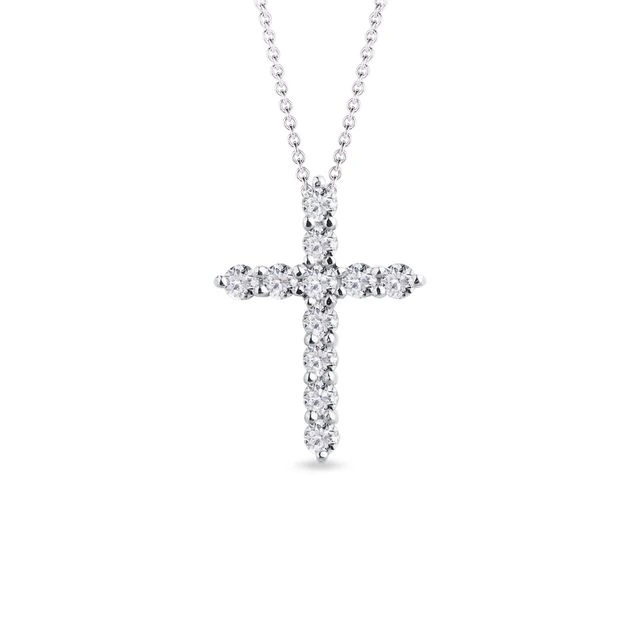 14kt .98ct Diamond Cross Pendant Necklace