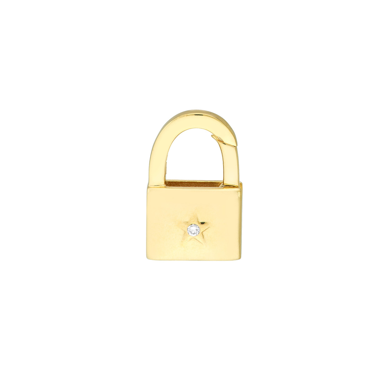 14kt Gold Diamond Starburst Lock Necklace