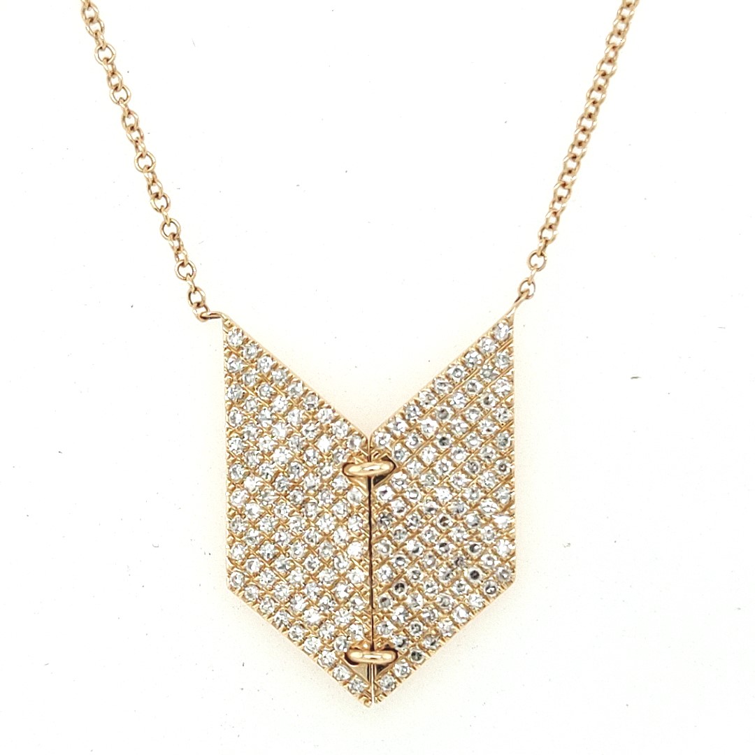 14kt Diamond Geometric Pendant Necklace