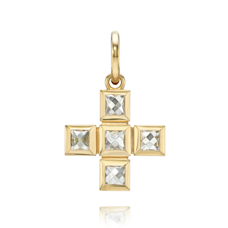 18kt Diamond Karina Cross Pendant