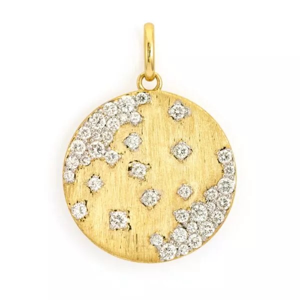 18kt Multi Diamond Confetti Cluster Pave Pendant