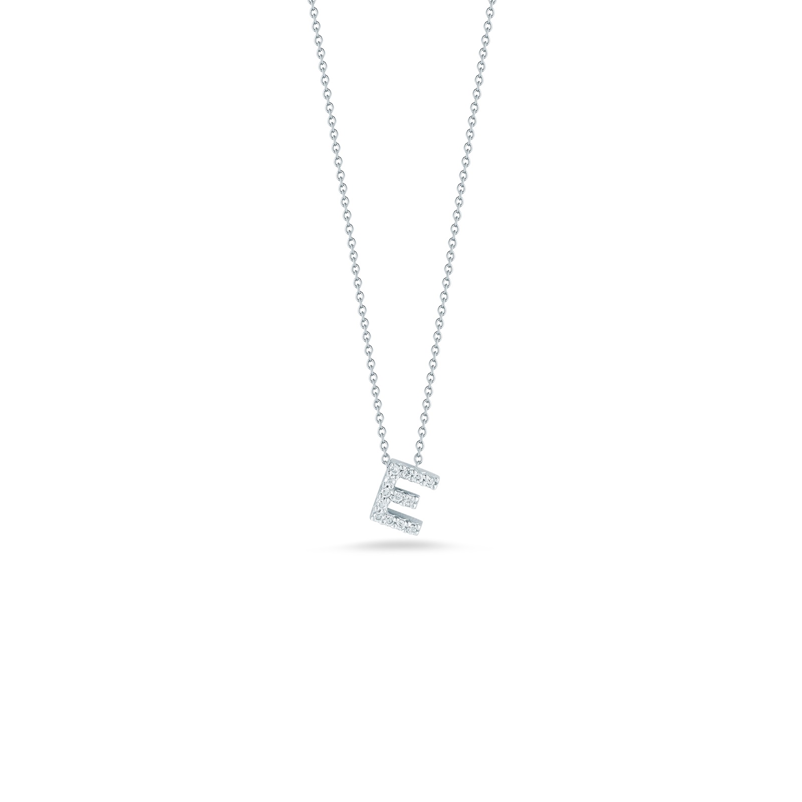 18kt Diamond 'e' Initial Necklace