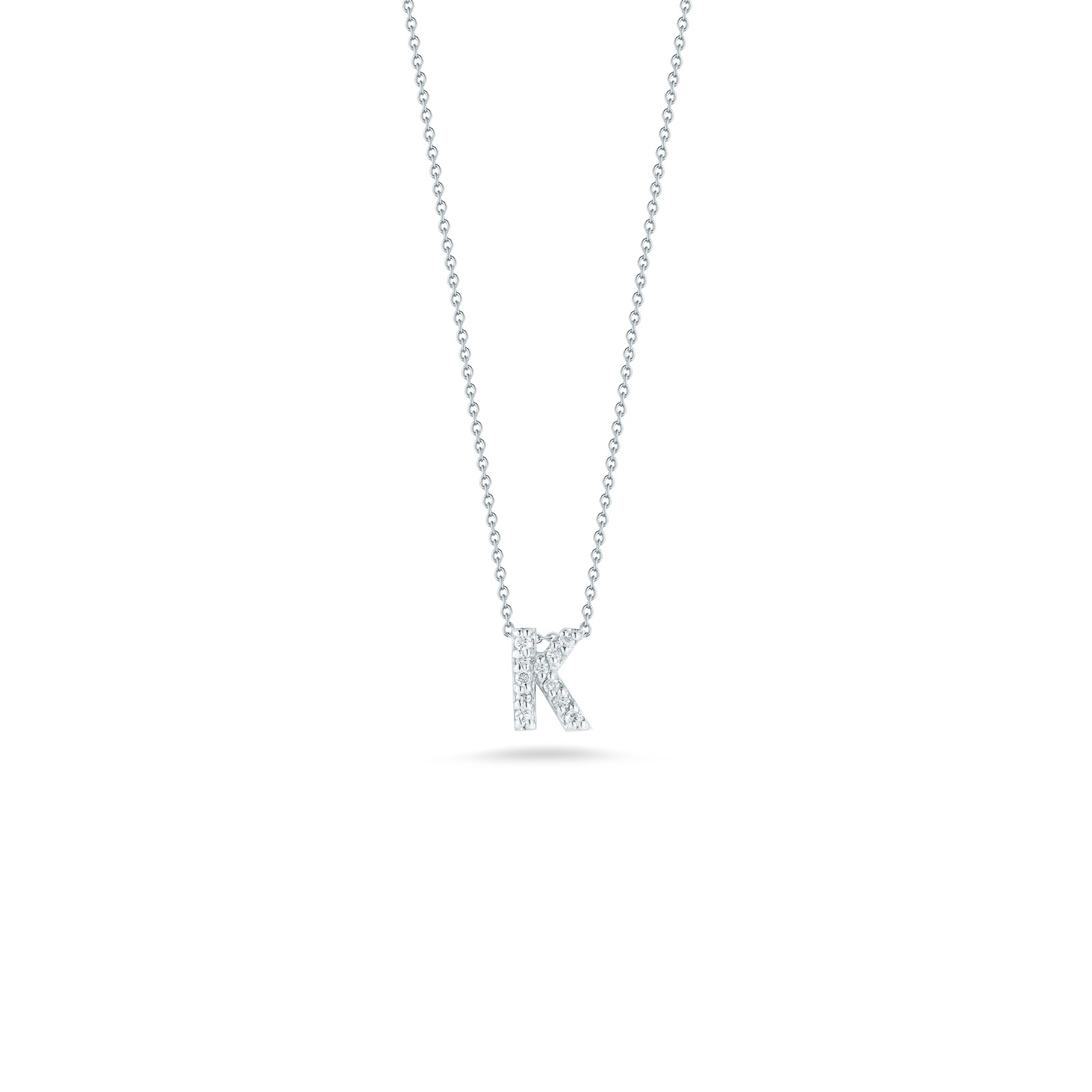18kt Diamond 'k' Initial Necklace